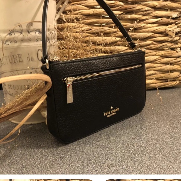 Kate Spade New York LEILA Convertible Wristlet Bag Black Pebbled Leather NWOT - Picture 2 of 6